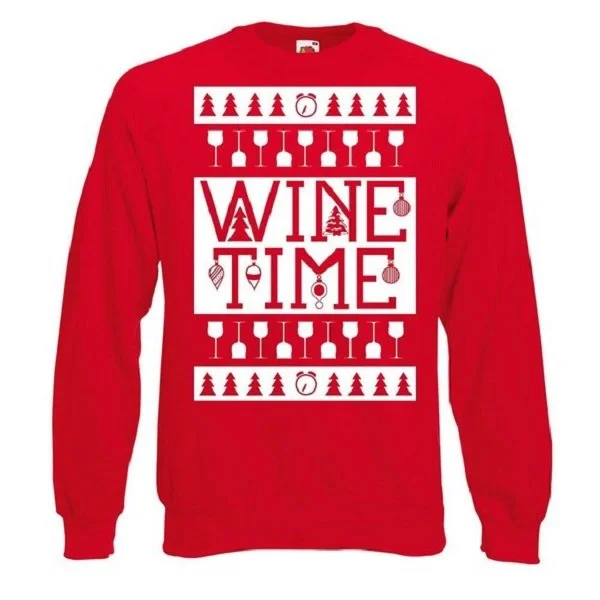 Funny Wine Time Christmas Sweater