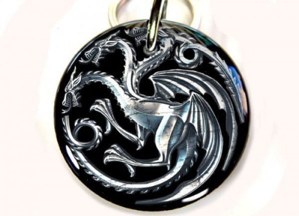 Game of Thrones Pet ID Tag Dog Tag targaryen dragon (Small 1.00") #gameofthrones #gifts #giftideas