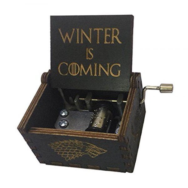 Game of Thrones Music Box Hand Crank Musical Box Carved Wooden,Play The Theme Song of Game of Thrones,Black #gameofthrones #gifts #giftideas