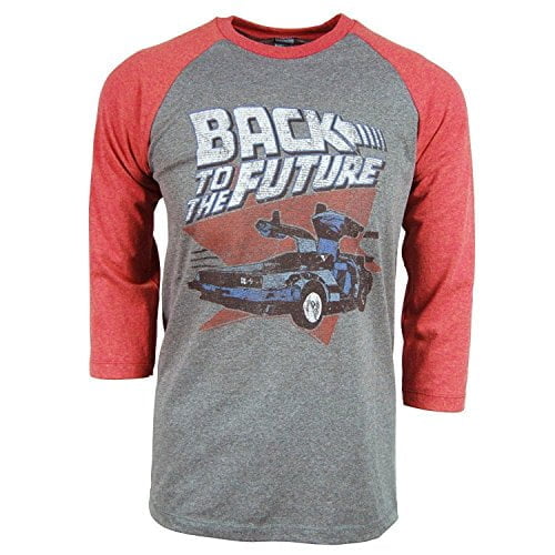 Back To The Future Red And Blue Adult Soft Raglan