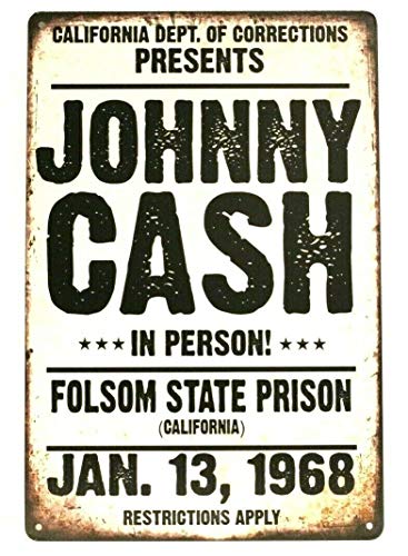 Gedsing johnny Cash Tin Sign Man Cave Vintage