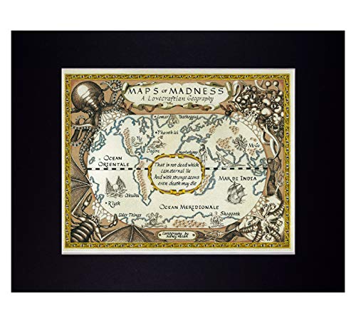 Lovecraft Cthulhu Map Fine Art Print Reproduction