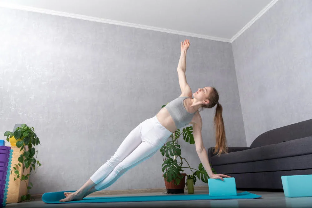 Yoga mat and foam block